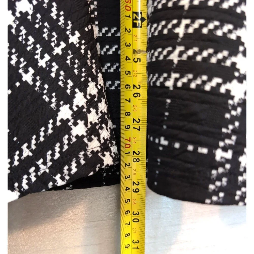 PLACE Girl's LARGE 10-12 Black White Plaid Dress Long Sleeve Academia
